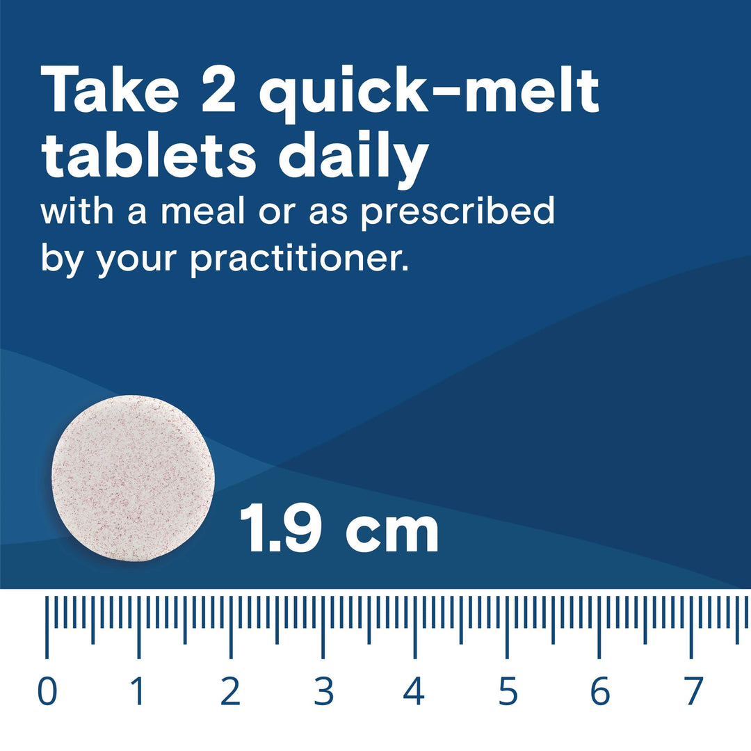 Wild Berry Bariatric Multivitamin with 45mg Iron Quick Melt suggested use: take two quick melt tablets daily or as directed your healthcare practitioner.