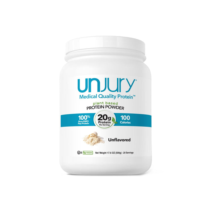 Unjury Unflavored plant-based vegan protein powder 100% non-gmo pea protein. 