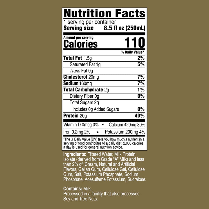 Unjury Vanilla ready-to-drink protein shakes nutrition facts.