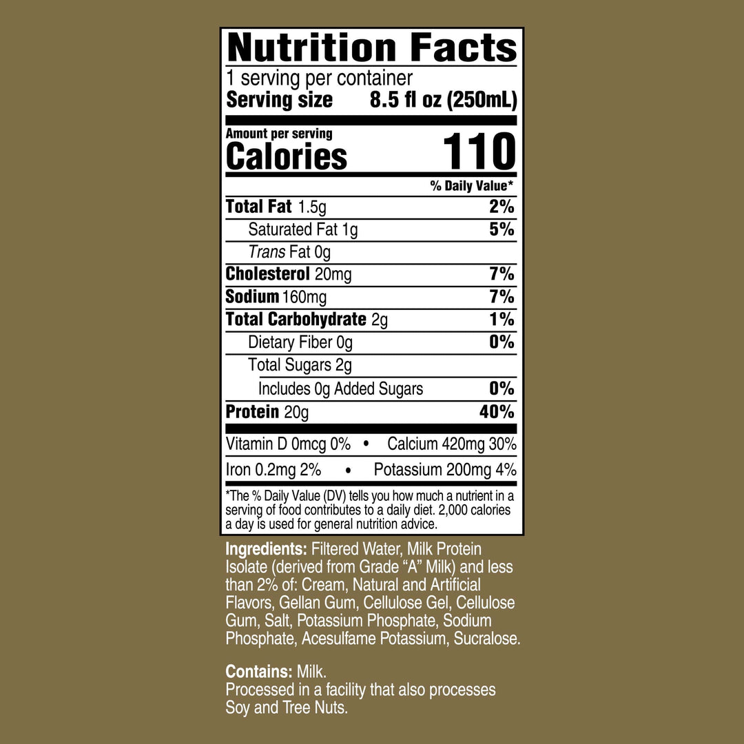 Unjury Vanilla ready-to-drink protein shakes nutrition facts.