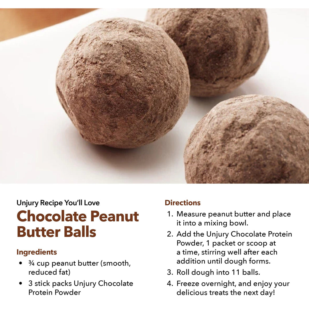 Unjury Chocolate Peanut Butter Balls Protein Recipe.