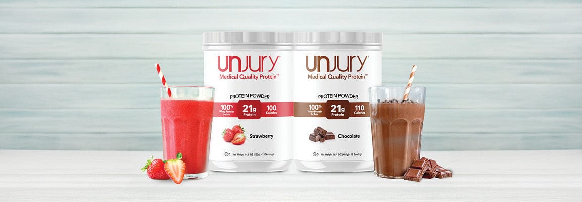 Unjury Protein Powders available in a variety of flavors. The best-tasting protein powder.